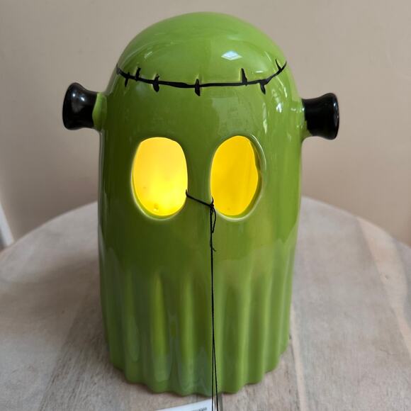 Goblin and Ghoul Halloween Frankenstein Green Ghost 8" Figurine LED LightUp NEW - Picture 12 of 12